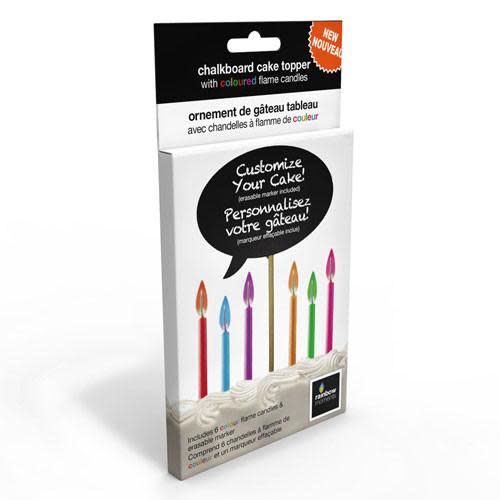 Rainbow Moments - Chalkboard Bubble Cake Topper + 6 Candles Rainbow Moments - Chalkboard Bubble Cake Topper + 6 Candles