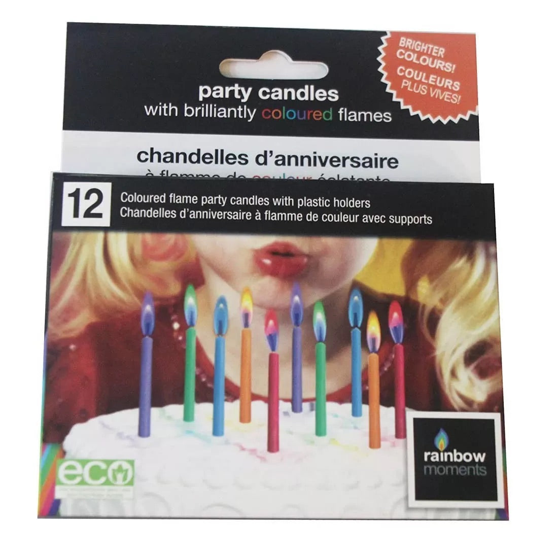 Rainbow Moments - Colour Flame party candles with holders | 12 pack Rainbow Moments - Colour Flame party candles with holders | 12 pack