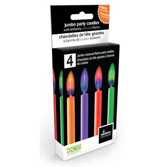 Rainbow Moments - Jumbo color Flame candles | 4 pack