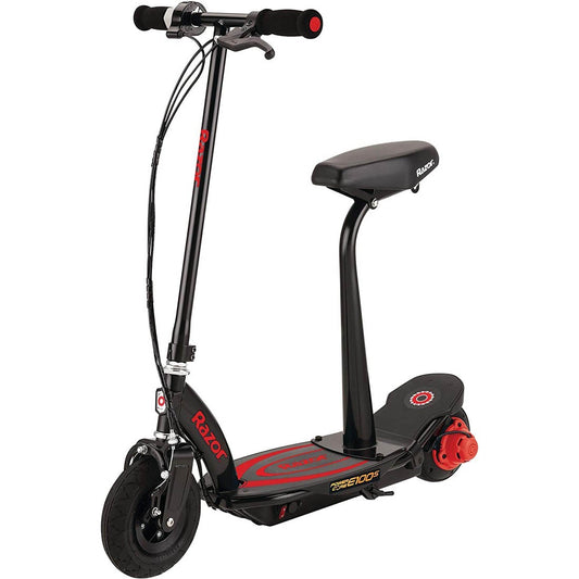 Razor - Power Core E100S Electric Scooter With Seat- Black/Red | 8y+