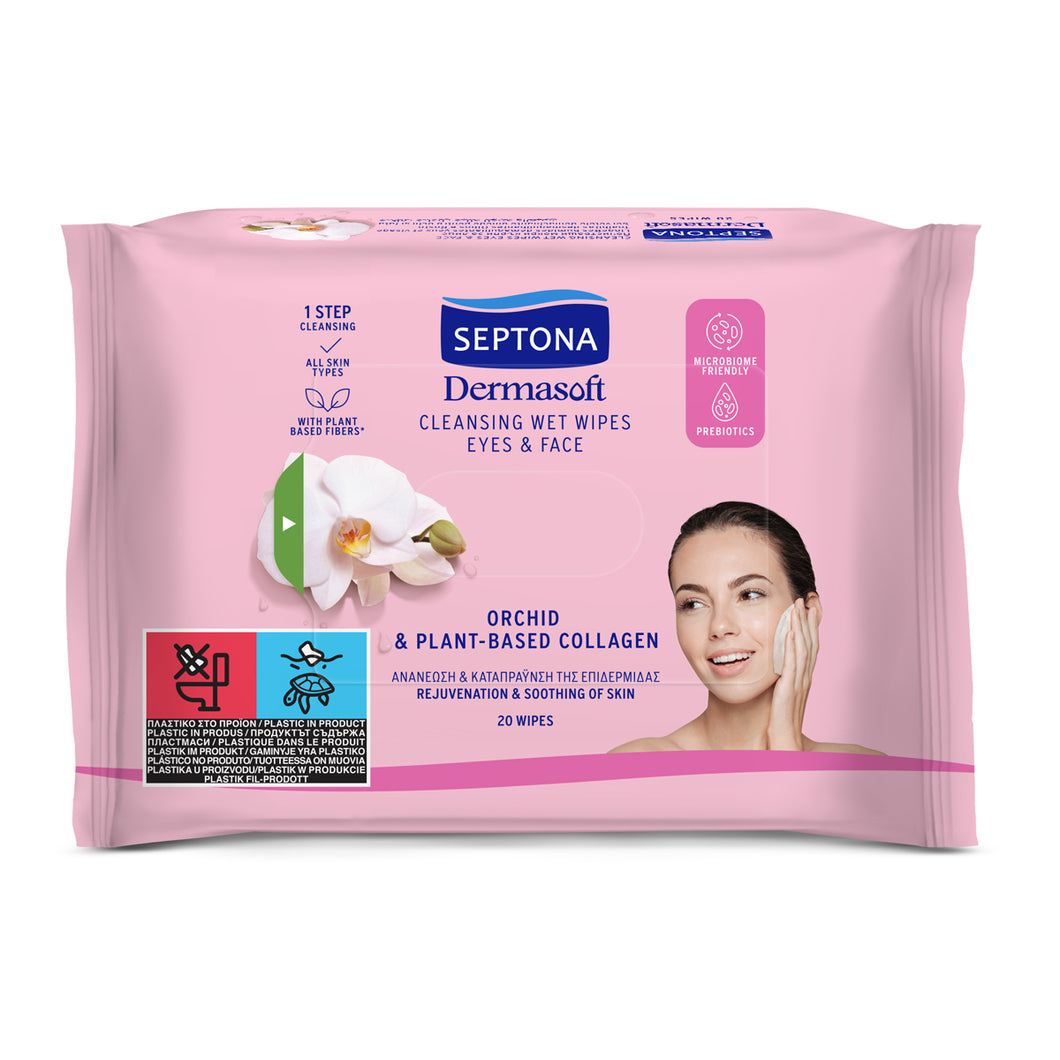 Septona Daily Clean Wipes with Orchid Extract & Plant Based Collagen