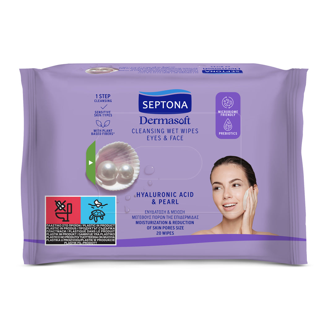 Septona Daily Clean Wipes with Hyaluronic Acid & Pearl