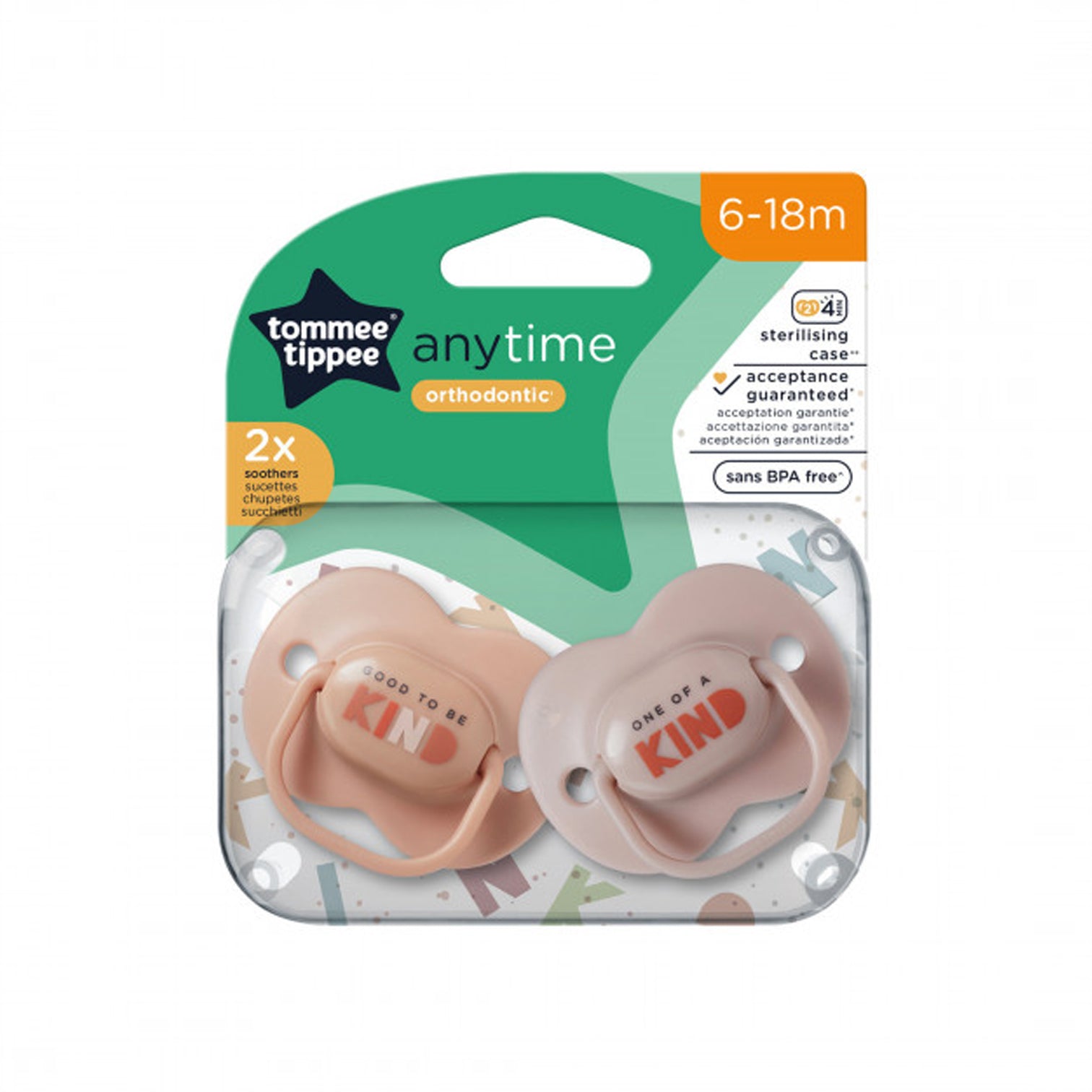 Tommee Tippee 2 Sucettes Anytime Fille 6-18