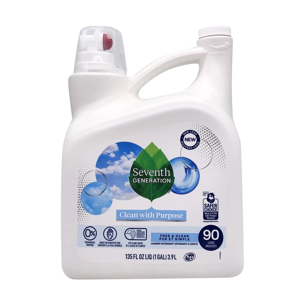 Natural Laundry Detergent | Free & Clear | Unscented  3.9L