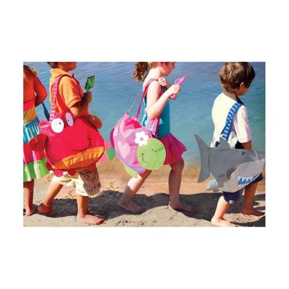 Stephen Joseph - Beach Totes with Sand Toy Play Set - Blue Shark