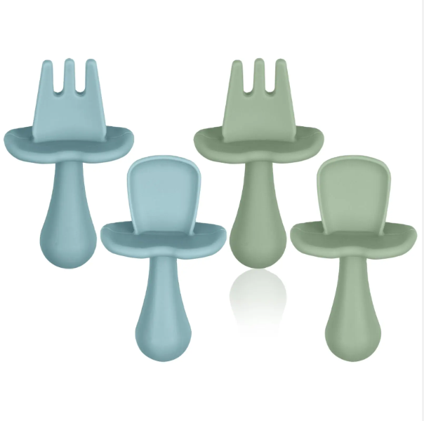 Babyccino - Silicone Training Fork and Spoon | 2 Sets Babyccino - Silicone Training Fork and Spoon | 2 Sets