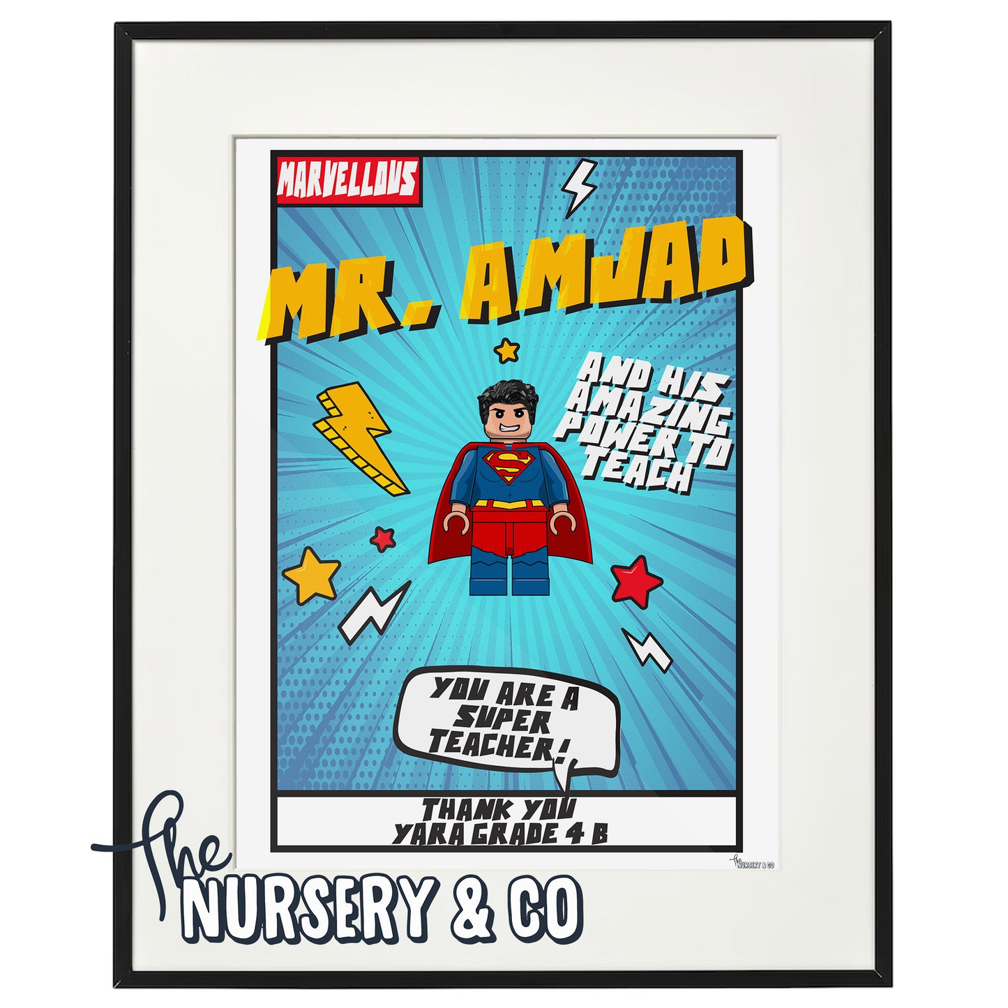 Customized Super Teacher Frame | Male