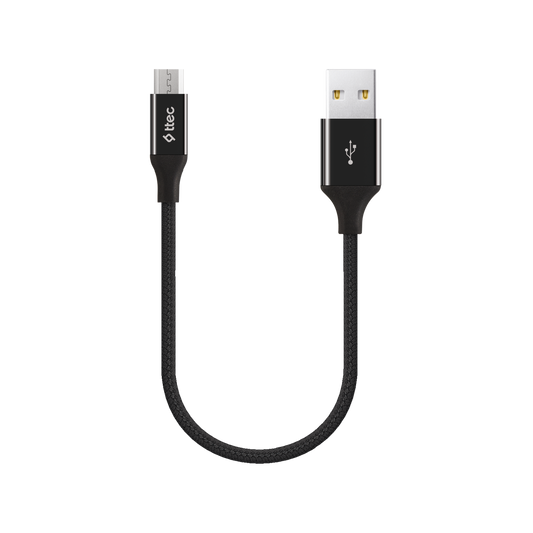 ttec - AlumiCable Micro USB Charge / Data Mini Cable | 30cm | Black