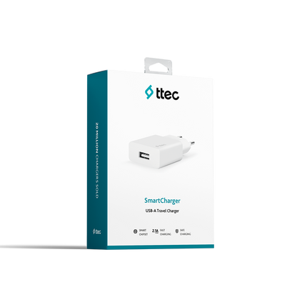 ttec - SmartCharger Travel Charger | USB-A 2.1A | White