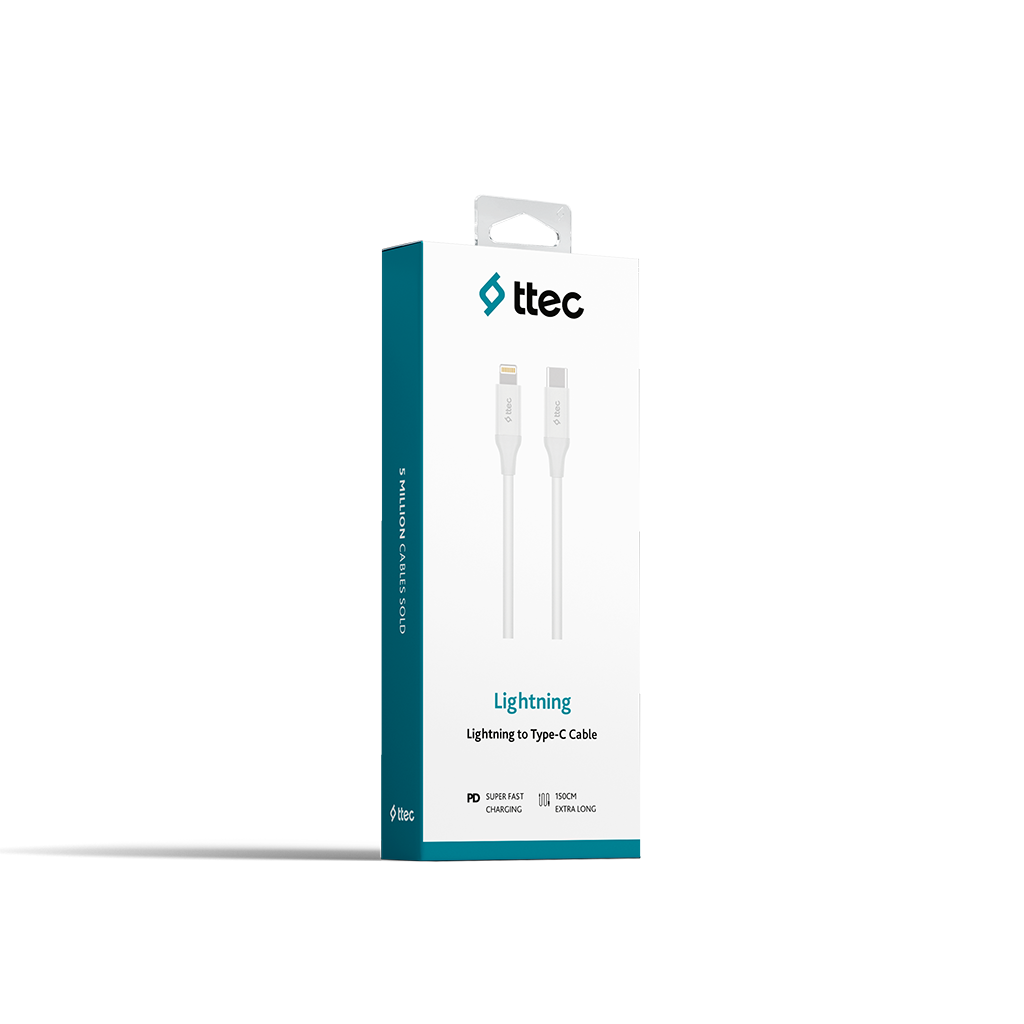 ttec - Type-C - Lightning Fast Charging Cable 150cm | White