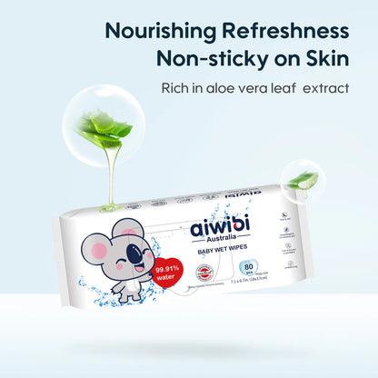 Aiwibi - 99.1% Water Wipes | 3X80 Wipes