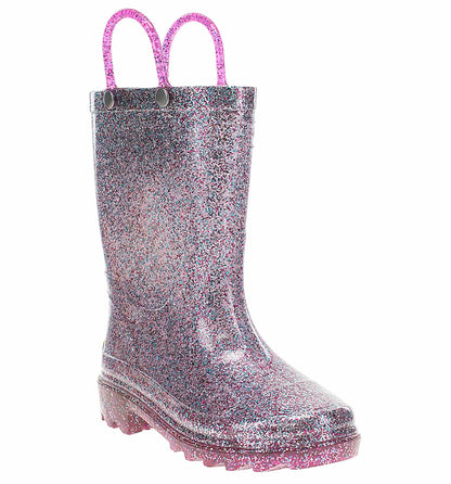 Western Chief Kids Glitter Pink Rain Boots | Light Up