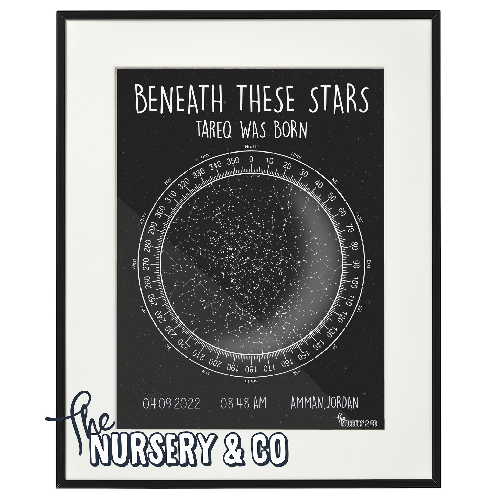 Customized Star Map Frame | Classic Black Customized Star Map Frame | Classic Black