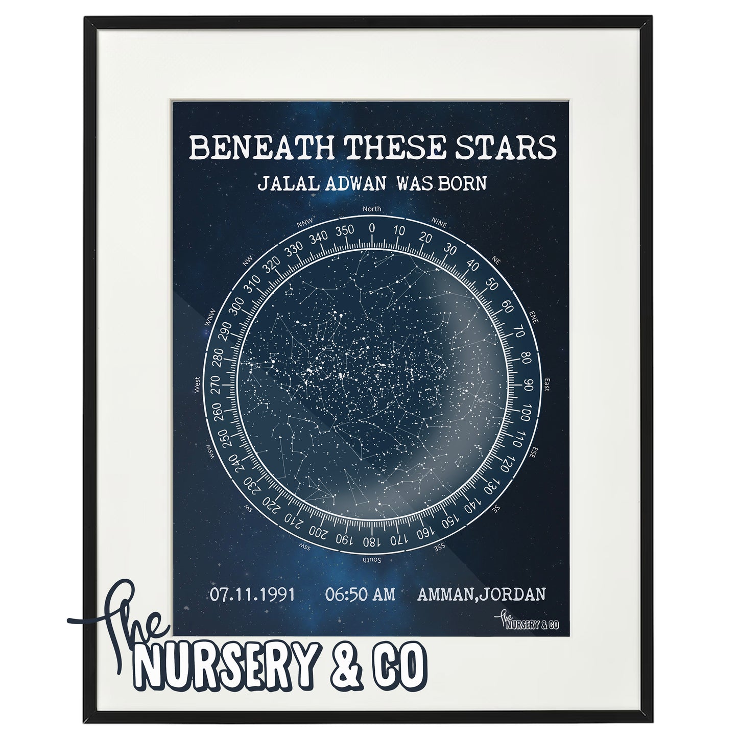 Customized Star Map Frame | Classic Navy