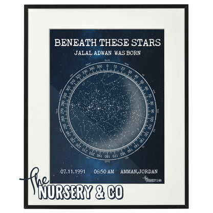 Customized Star Map Frame | Classic Navy