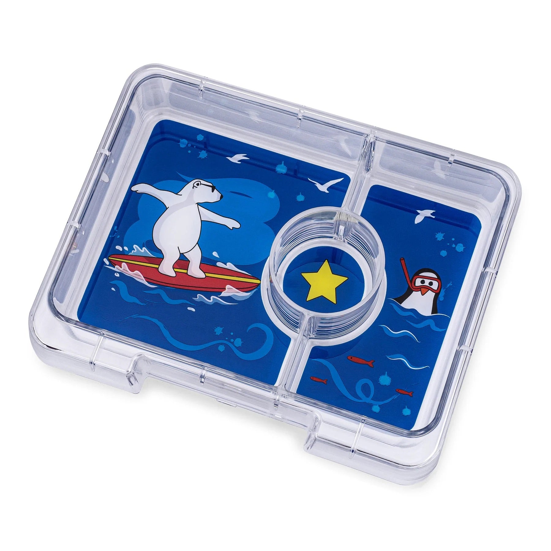 Yumbox - Snack Box | 3 Compartments | Polar Bear | Surf Blue Yumbox - Snack Box | 3 Compartments | Polar Bear | Surf Blue