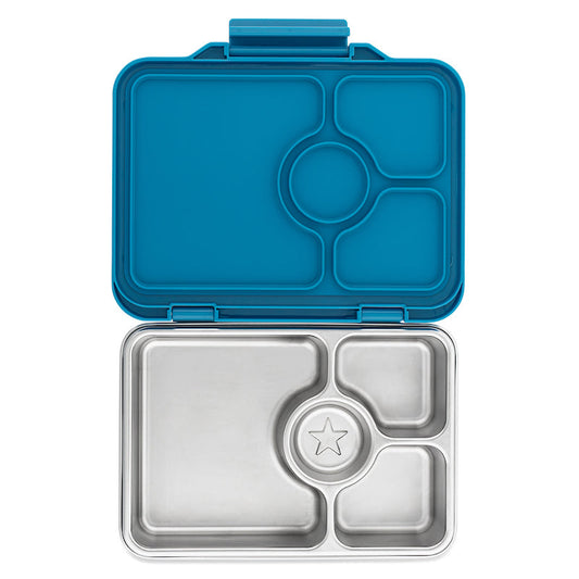 Yumbox Stainless Steel Bento Normandy Blue - Open Flat