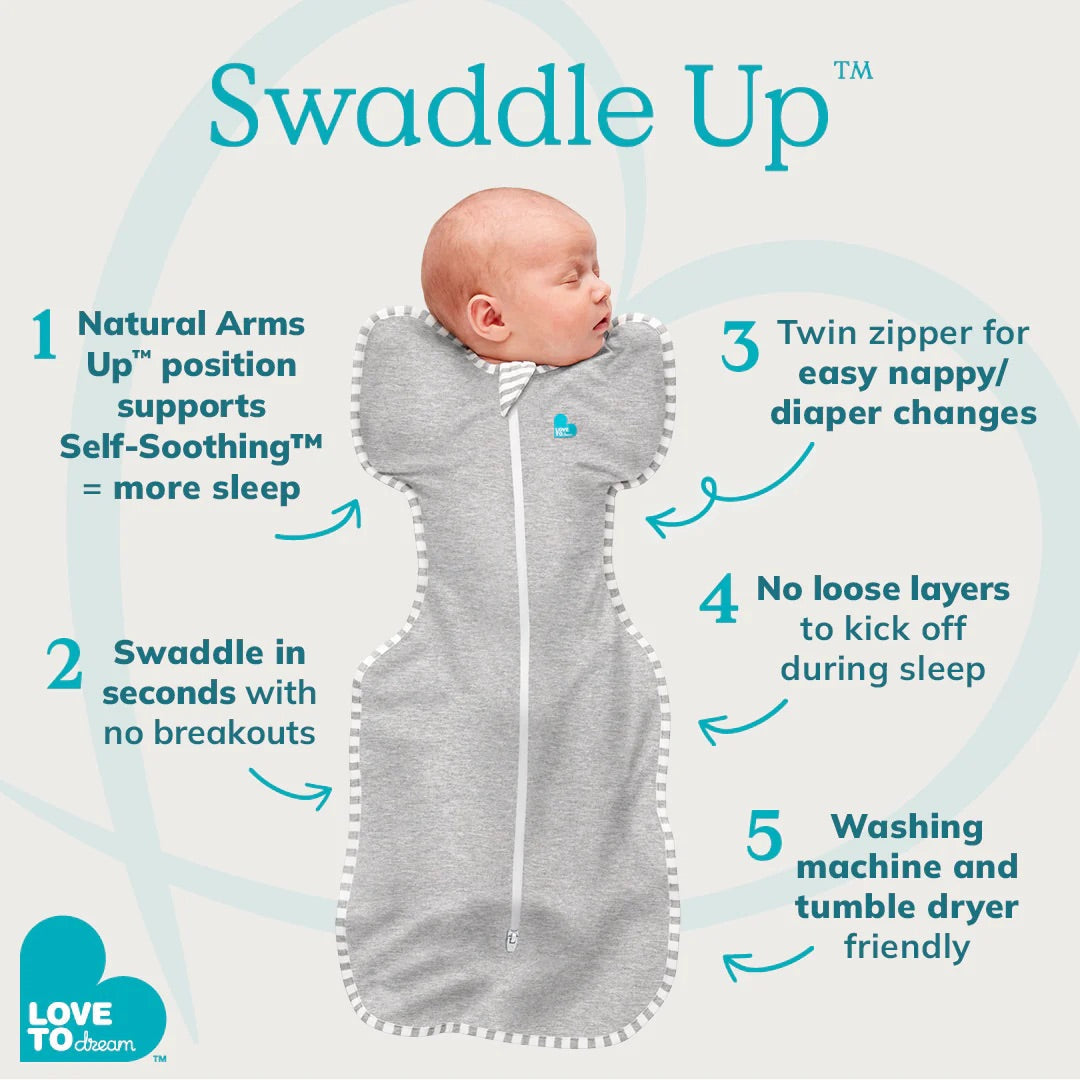 Love To Dream - Swaddle Up™ 1.0 TOG Circus White - Designer Collection - SMALL