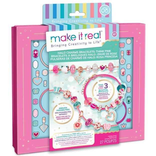 Make it Real - Halo Charms Bracelets Think Pink Make it Real - Halo Charms Bracelets Think Pink