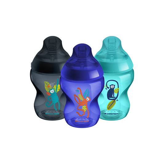 Tommee Tippee Closer to Nature Bottles Midnight Jungle Kit | Blue (0m+) Pack of 3