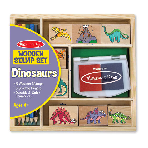Melissa & Doug Wooden Stamp Set - Dinosaurs 4Y+ - BambiniJO | Buy Online | Jordan