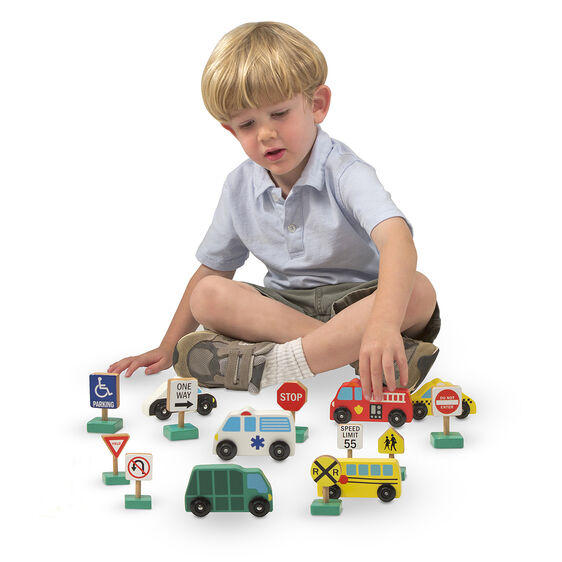 Melissa & Doug Wooden Vehicles and Traffic Signs - BambiniJO | Buy Online | Jordan