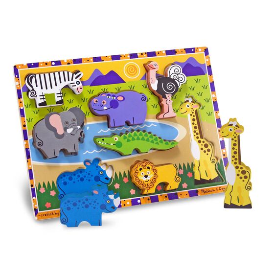 Melissa & Doug SAFARI  ANIMALS CHUNKY PUZZLE 2Y+ - BambiniJO | Buy Online | Jordan