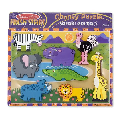 Melissa & Doug SAFARI  ANIMALS CHUNKY PUZZLE 2Y+ - BambiniJO | Buy Online | Jordan