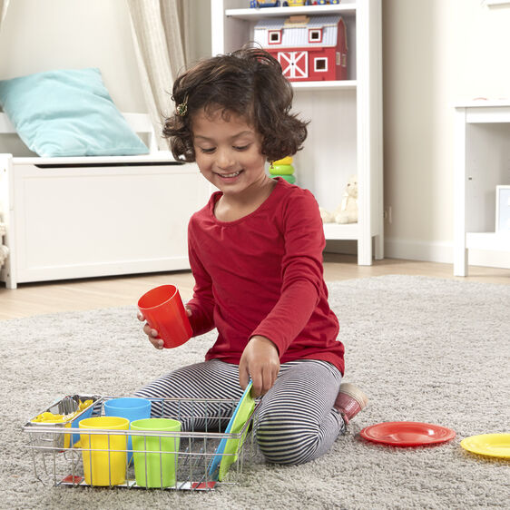 Melissa & Doug - Let's Play House! Wash & Dry Dish Set 3Y+ Melissa & Doug - Let's Play House! Wash & Dry Dish Set 3Y+