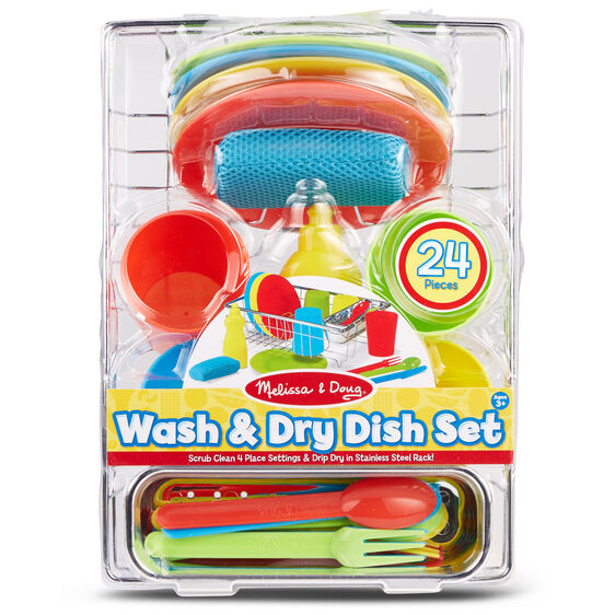 Melissa & Doug - Let's Play House! Wash & Dry Dish Set 3Y+ Melissa & Doug - Let's Play House! Wash & Dry Dish Set 3Y+