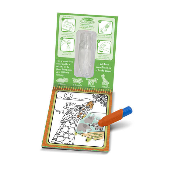 Melissa & Doug - Water Wow! - Safari Water Reveal Pad - ON the GO Travel Activity Melissa & Doug - Water Wow! - Safari Water Reveal Pad - ON the GO Travel Activity