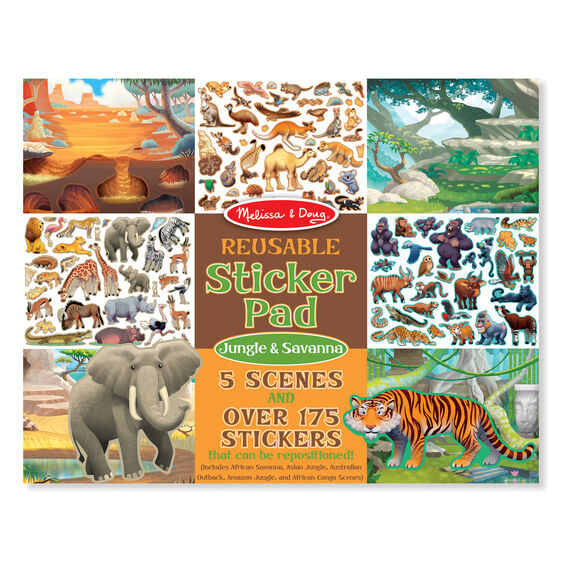 Melissa & Doug Reusable Sticker Pad - Jungle & Savanna Melissa & Doug Reusable Sticker Pad - Jungle & Savanna