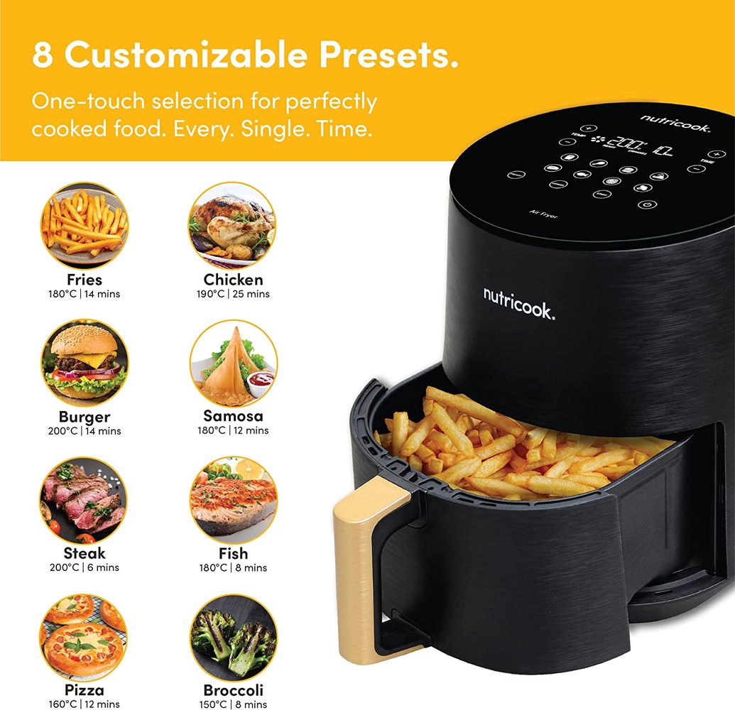 Nutricook - Air Fryer Mini | Black | 1500W | 3.3 Liters