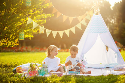 Wigiwama - Mint Chevron Teepee - BambiniJO | Buy Online | Jordan