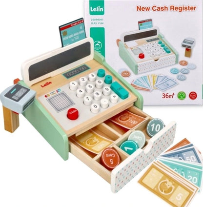 Lelin Toys - Wooden Cash register | 36M+ - BambiniJO | Buy Online | Jordan