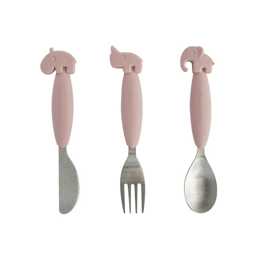 YummyPlus Easy Grip Cutlery Set Deer Fiends Powder - BambiniJO | Buy Online | Jordan