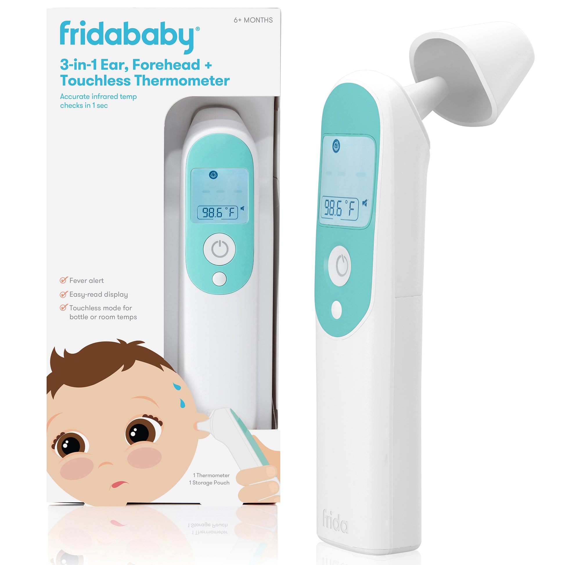 Frida Baby - 3-in-1 Ear, Forehead + Touchless Infrared Thermometer - BambiniJO | Buy Online | Jordan