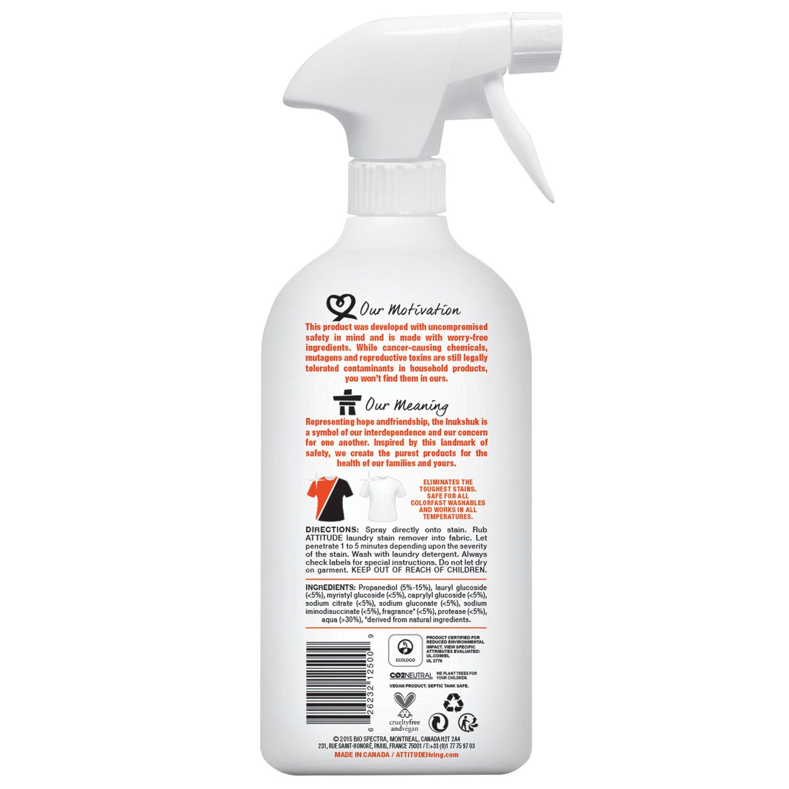 Attitude - Laundry Stain Remover 800ml Attitude - Laundry Stain Remover 800ml