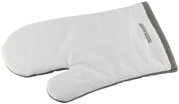 Fackelmann - Cotton Oven Glove, Washable, 270X180 mm (White/Grey)