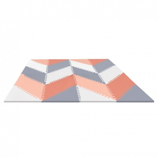 Skip Hop Playspot Geo Foam Floor Tile Playspot, Rose & Grey - BambiniJO