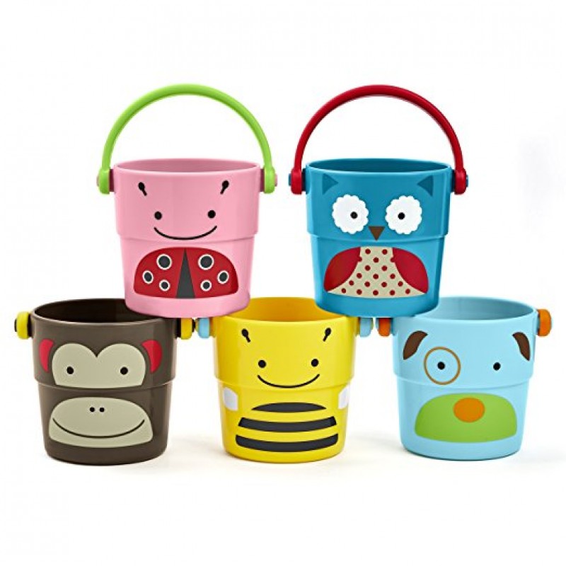 Skip Hop Zoo Bath Stack and Pour Bucket Rinse Cups - BambiniJO