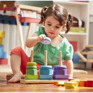 Melissa & Doug Geometric stacker Toddler Toy - BambiniJO