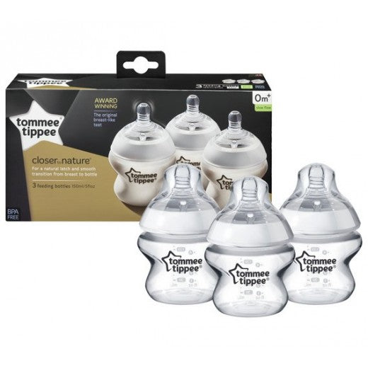 Tommee Tippee Triple Pack Closer to Nature Bottles, 150ml - BambiniJO