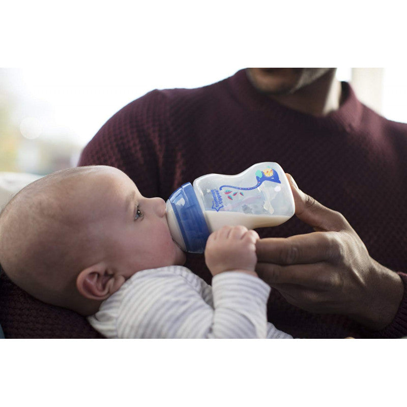 Tommee Tippee Advanced Anti Colic Decorated Bottle with Heat Sensing Tube, 260 ml, Girl - BambiniJO