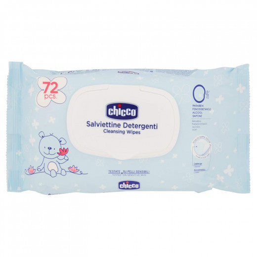Chicco Soft Cleaning Wipes With Flip Cover 72 Pieces - BambiniJO