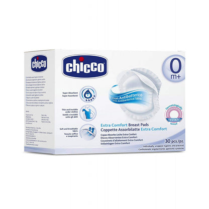 Chicco Antibacterial Breast Pads 30 Pcs - BambiniJO