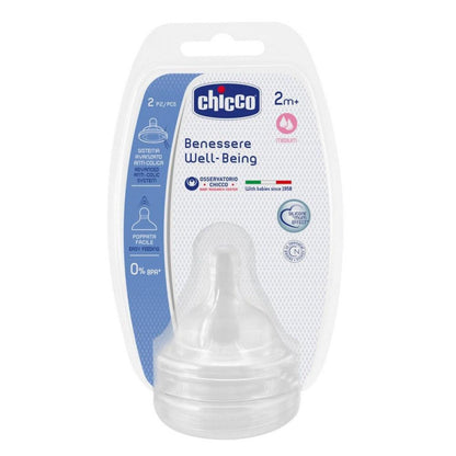 Chicco - Well Being Silicone Teat - 2m+ 2PC - BambiniJO | Buy Online | Jordan