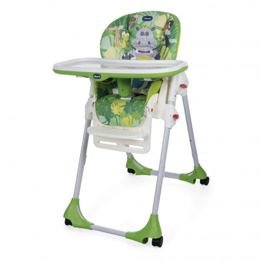 Chicco Polly Easy High Chair, 4 Wheels, Happy Jungle - BambiniJO | Buy Online | Jordan