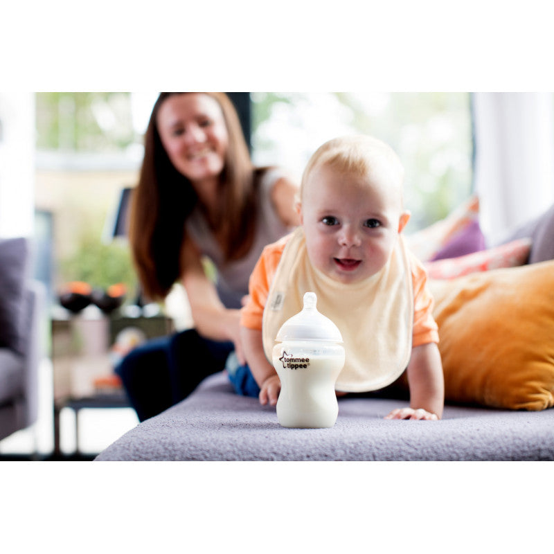 Tommee Tippee Closer to Nature Milk Feeding Bib, Cream - BambiniJO | Buy Online | Jordan