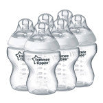Tommee Tippee Closer to Nature Clear Bottles, 260 ml, Pack of 6 - BambiniJO